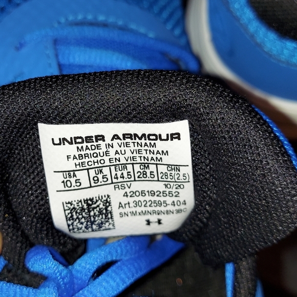 NEW UNDER ARMOUR SURGE 2 BLUE LIGHT-WEIGHT RUNNING / TRAINING SNEAKERS SIZE 12.5 - Picture 14 of 14